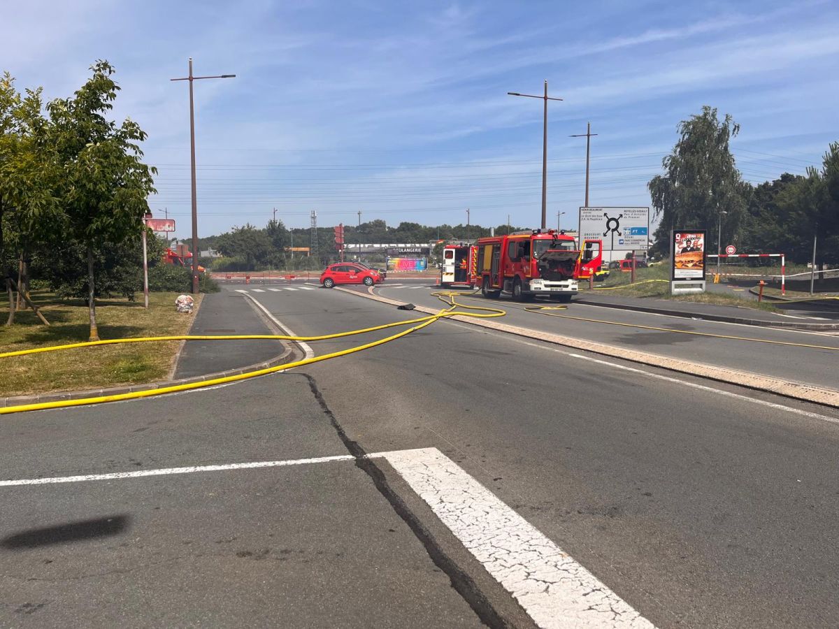 pompiers bloquent sortie