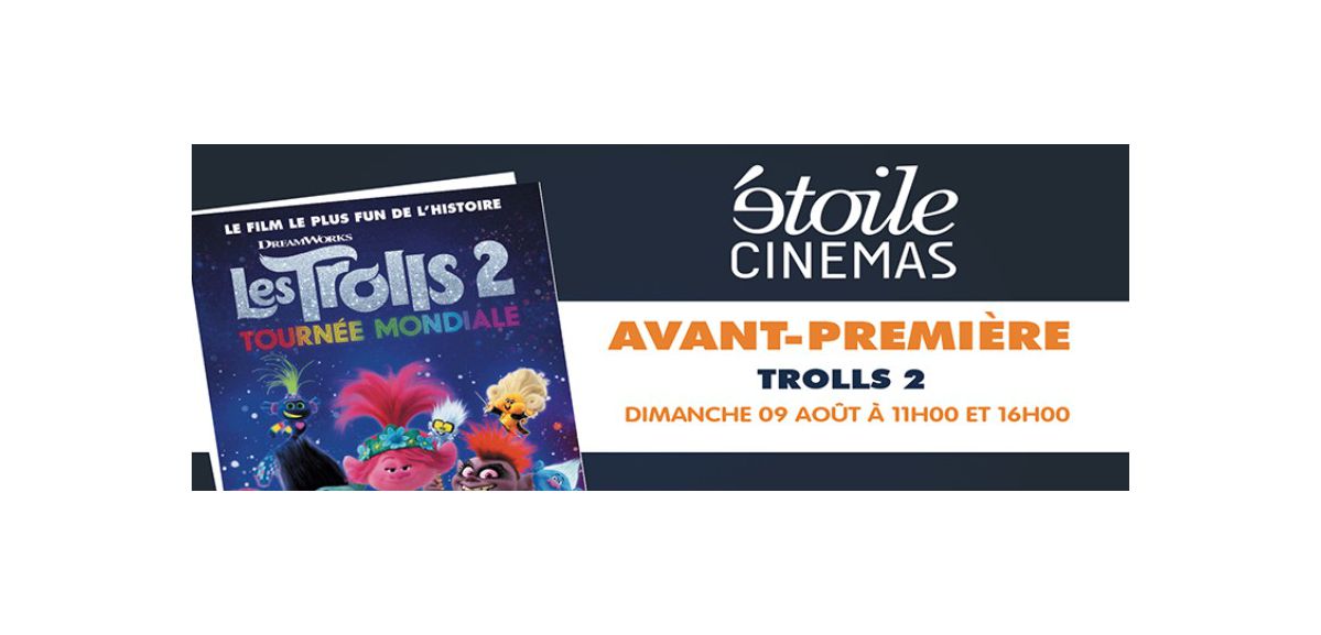 Qui a gagné son Pass Famille pour l'AVP LES TROLLS 2 au cinéma Etoile de Béthune ?