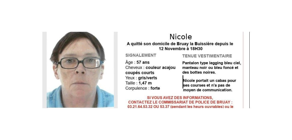 Appel à témoins après la disparition d’une quinquagénaire à Bruay-la-Buissière