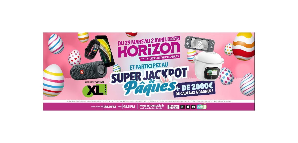 + de 2000€ de cadeaux à gagner dans le SUPER JACKPOT DE PAQUES sur HORIZON !