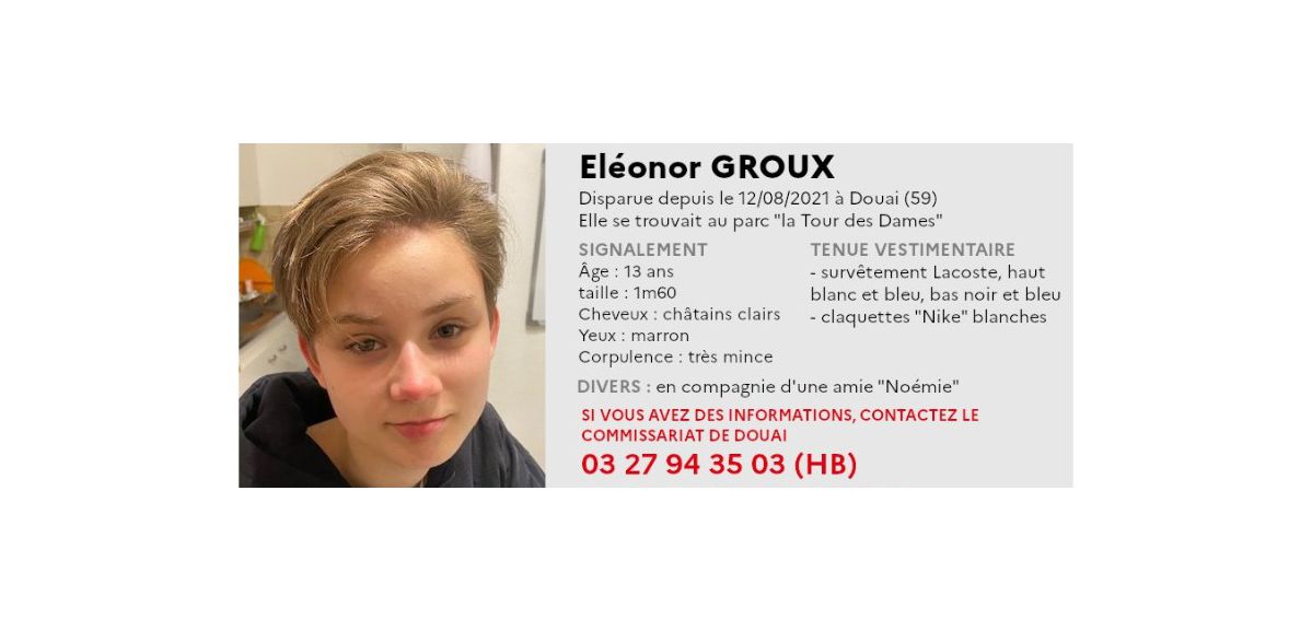 Disparition inquiétante d’une adolescente de 13 ans à Douai