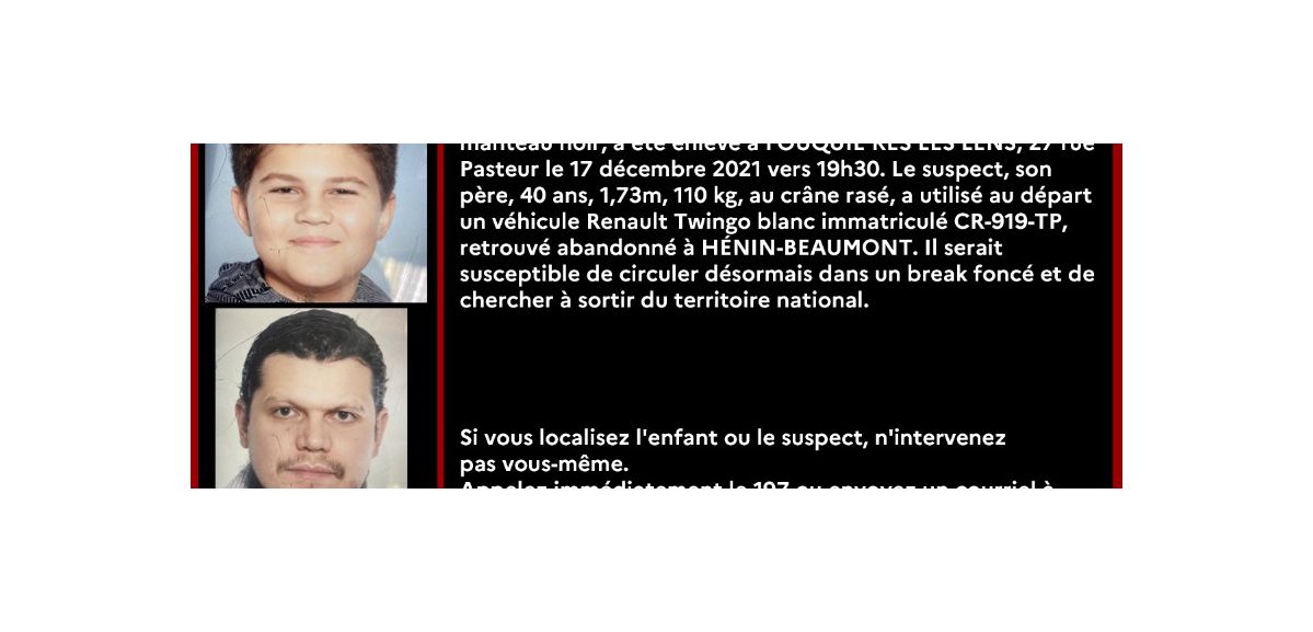 Alerte enlèvement à Fouquières-les-Lens : Hamza, 12 ans, est activement recherché