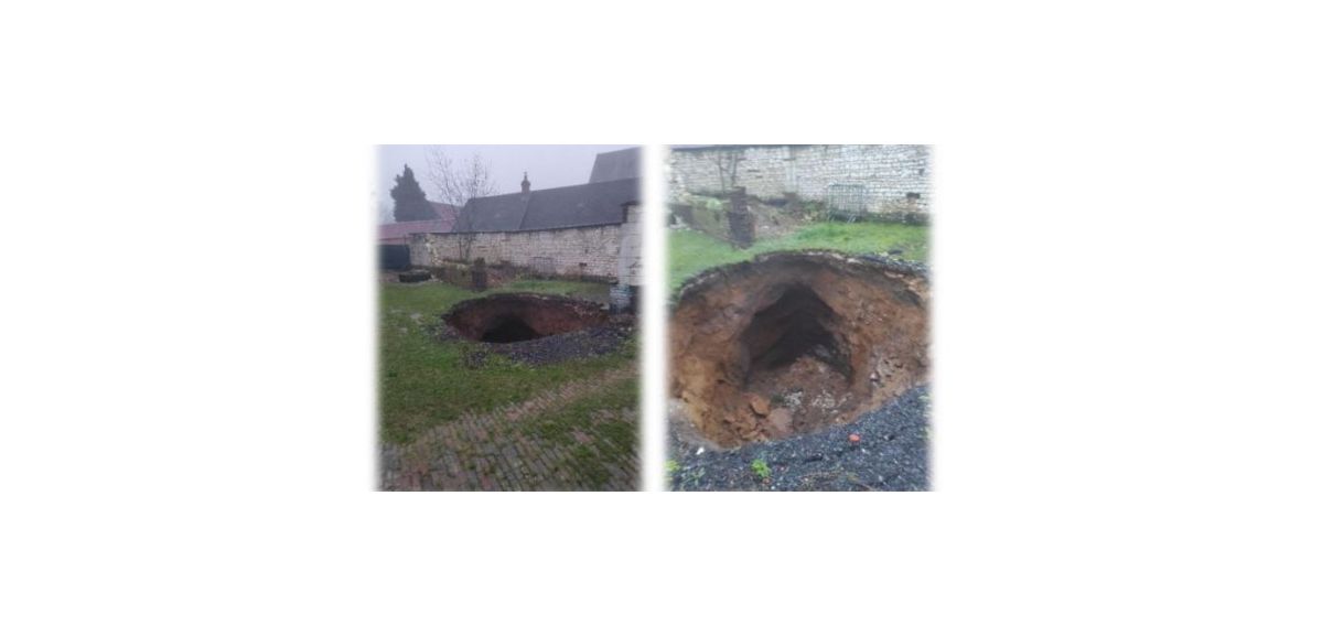 Arrageois : ils découvrent un trou de 7 mètres de profondeur dans leur jardin après un affaissement de terrain 