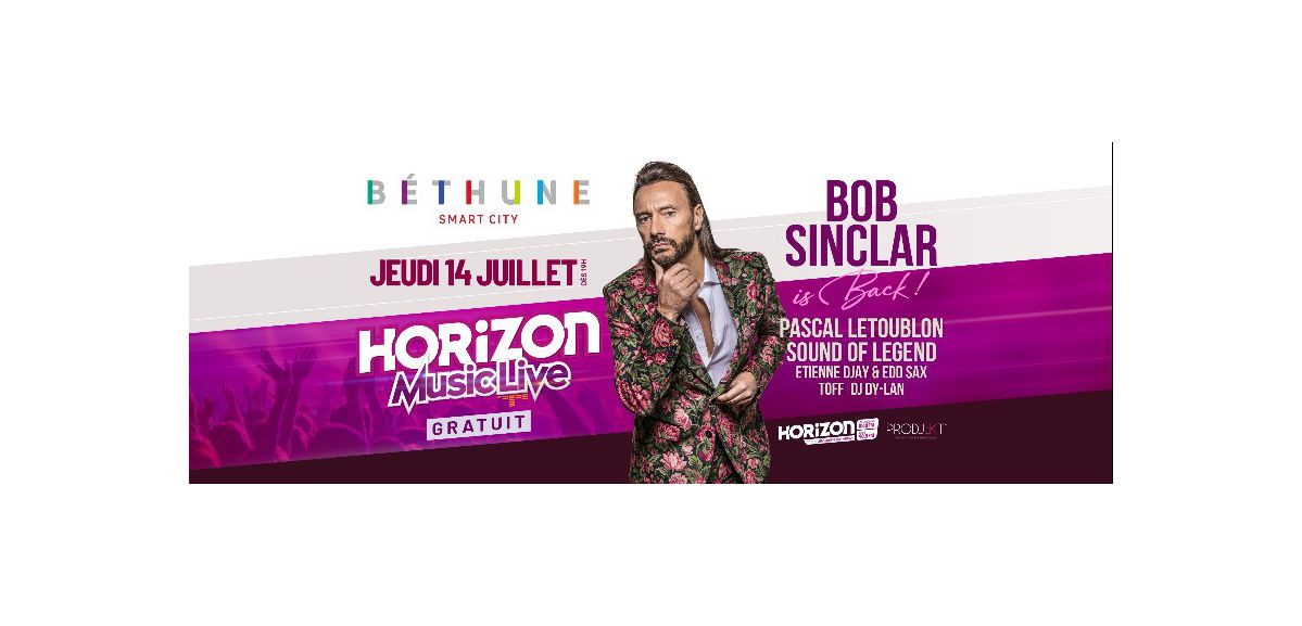 Bob Sinclar est la tête d’affiche du Horizon Music Live le 14 juillet à Béthune
