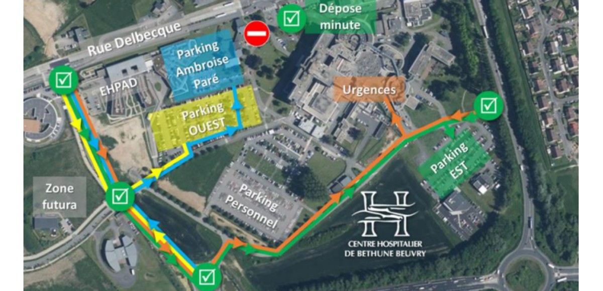 Il y a du changement pour accéder aux parkings de l’hôpital de Béthune Beuvry