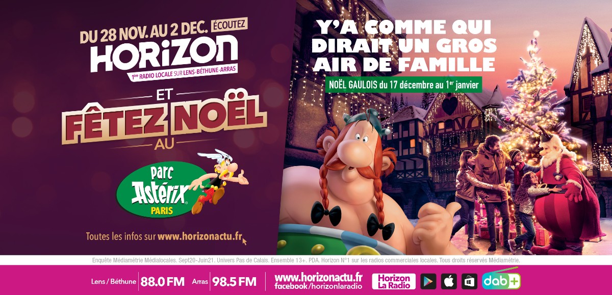 Du 28/11 au 2/12, fêtez Noël au Parc Asterix avec Horizon !