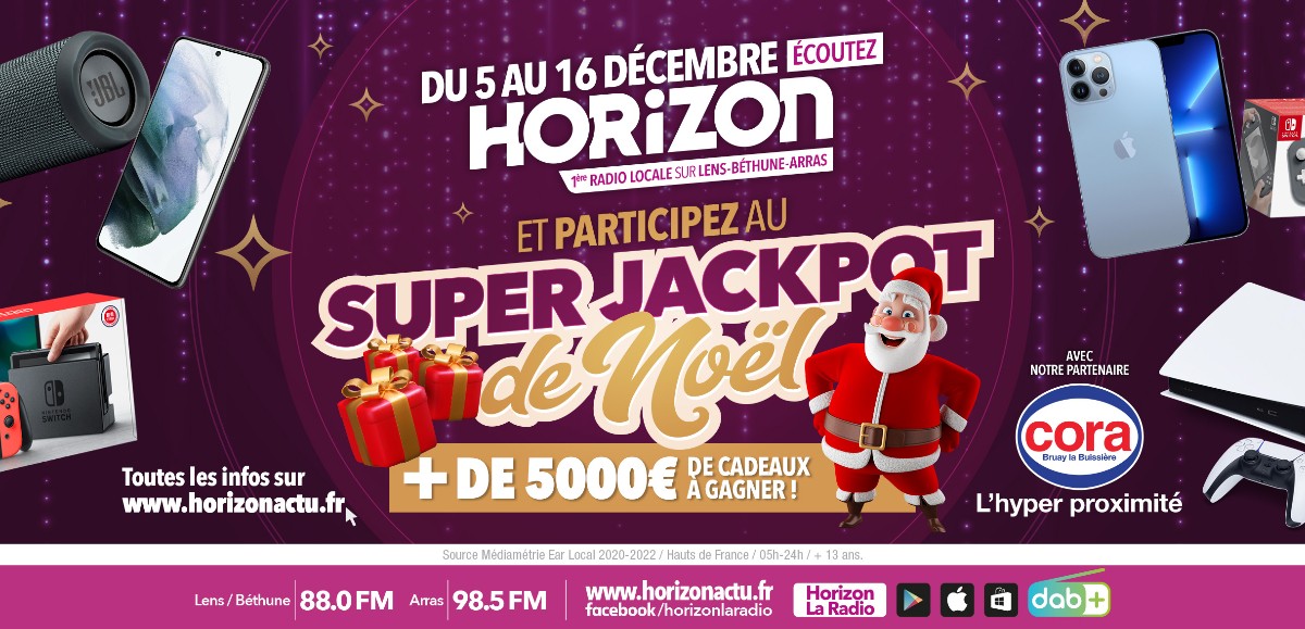 Du 5 au 16 décembre, participez au SUPER JACKPOT DE NOEL sur HORIZON ! 