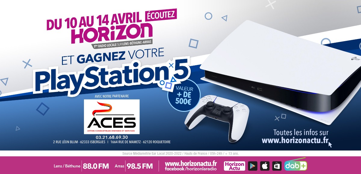 Du 10 au 14 avril, remportez votre Playstation 5 avec notre partenaire ACES !