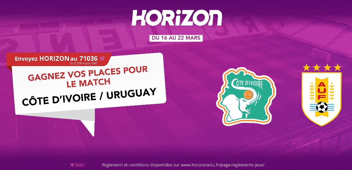 Remportez vos places pour le match Côte d'Ivoire - Uruguay au stade Bollaert
